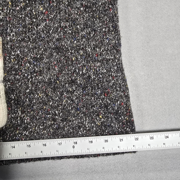 Northern Isles Sweater Women XL Gray Bulk Tweed Wool Blend Patch - Picture 6 of 13